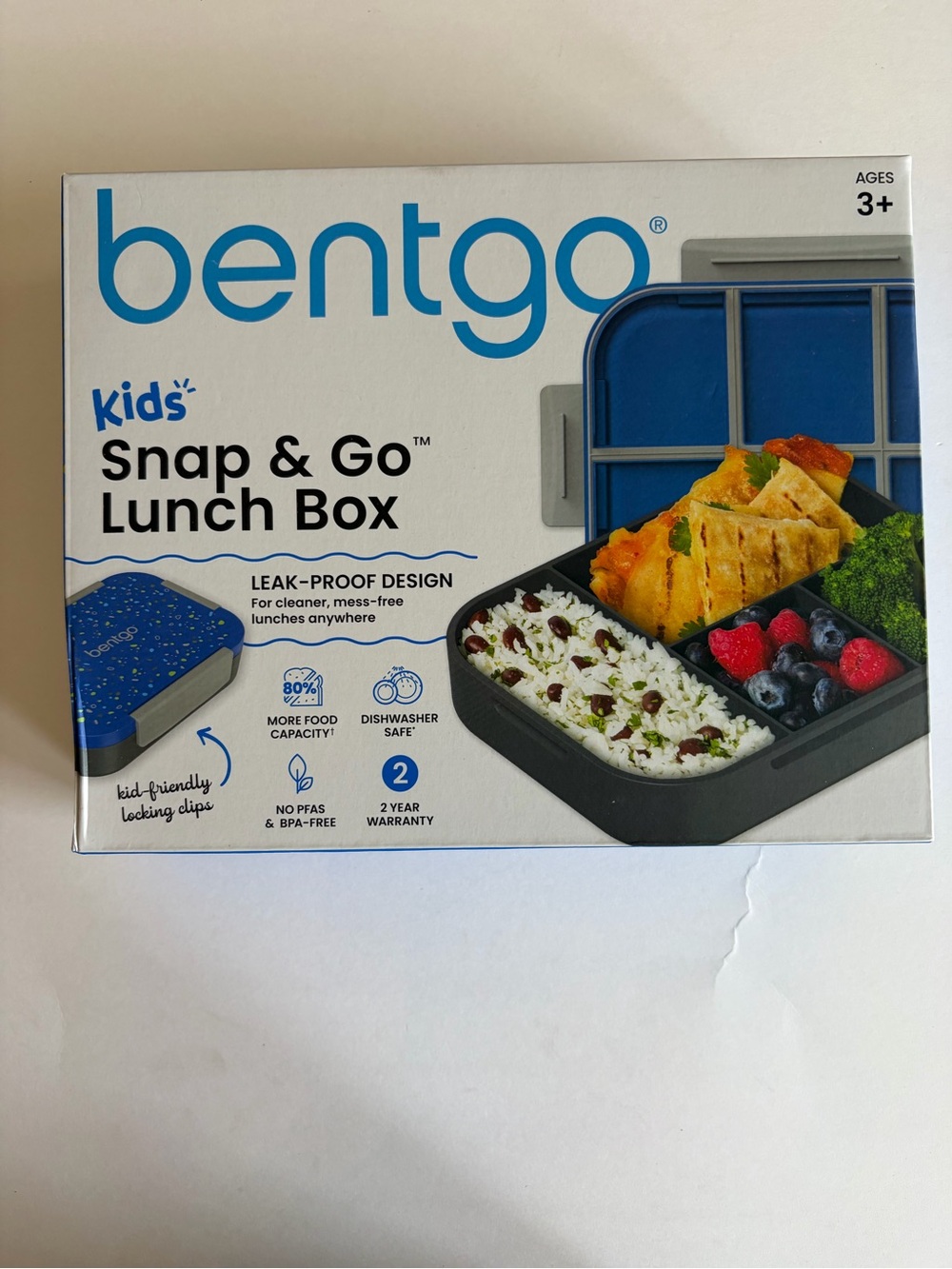 Brand new Bentgo Kids Snap & Go Lunch Box - Blue